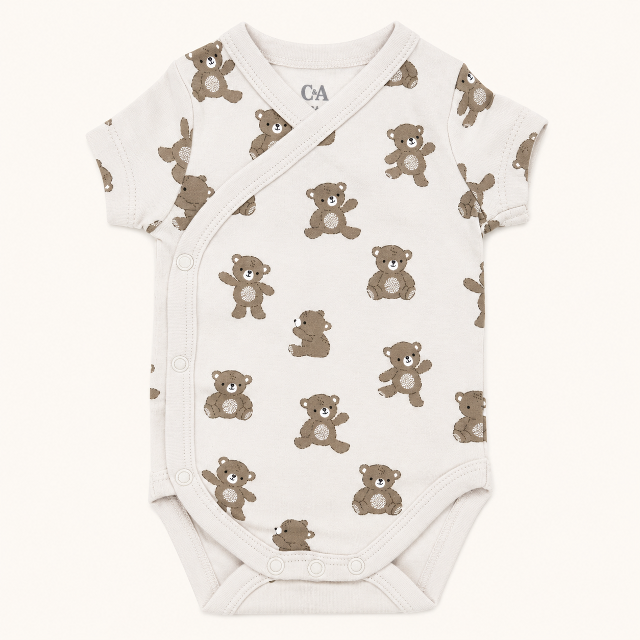 Pack de 2 bodies de naissance croisés à motif ourson