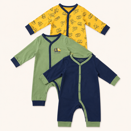 Pack de 3 dors-bien en coton motifs camions pour bébé - Sinsay
