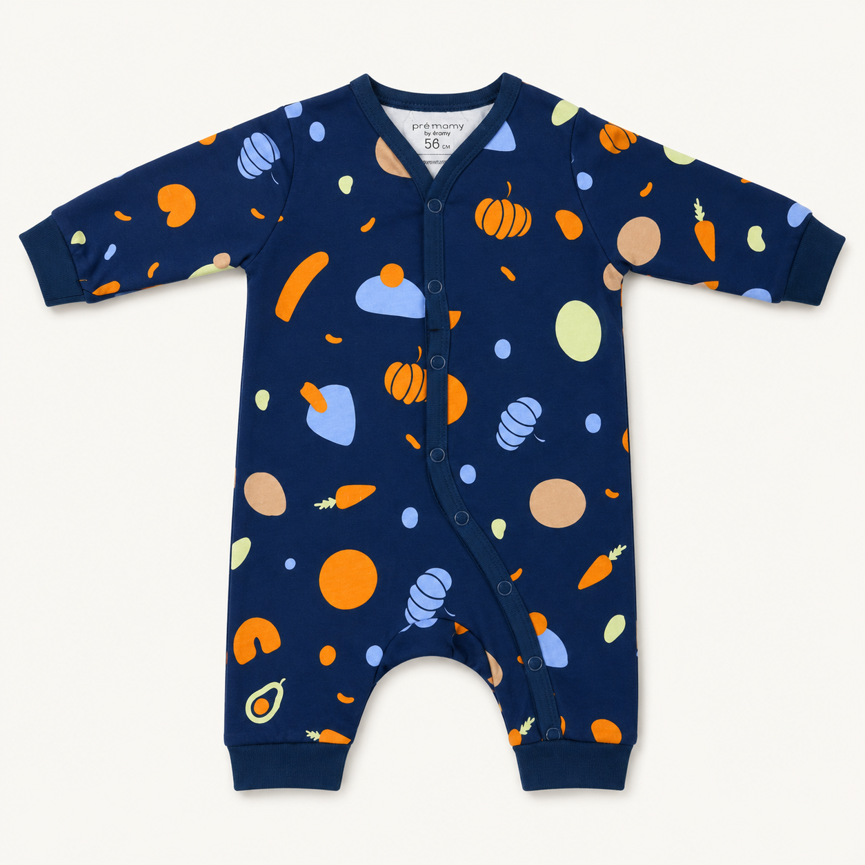 Grenouillère à motif fruits et légumes pour bébé — Bleu Marine