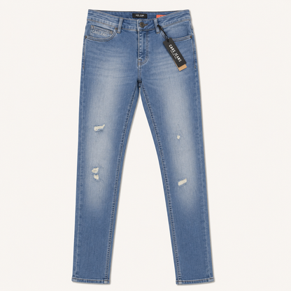 Jean Slim Bleu Clair Délavé et Détruit - Cars Jeans (W27/L32)