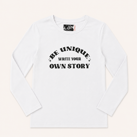 T-shirt Manches Longues Enfant Blanc – Imprimé