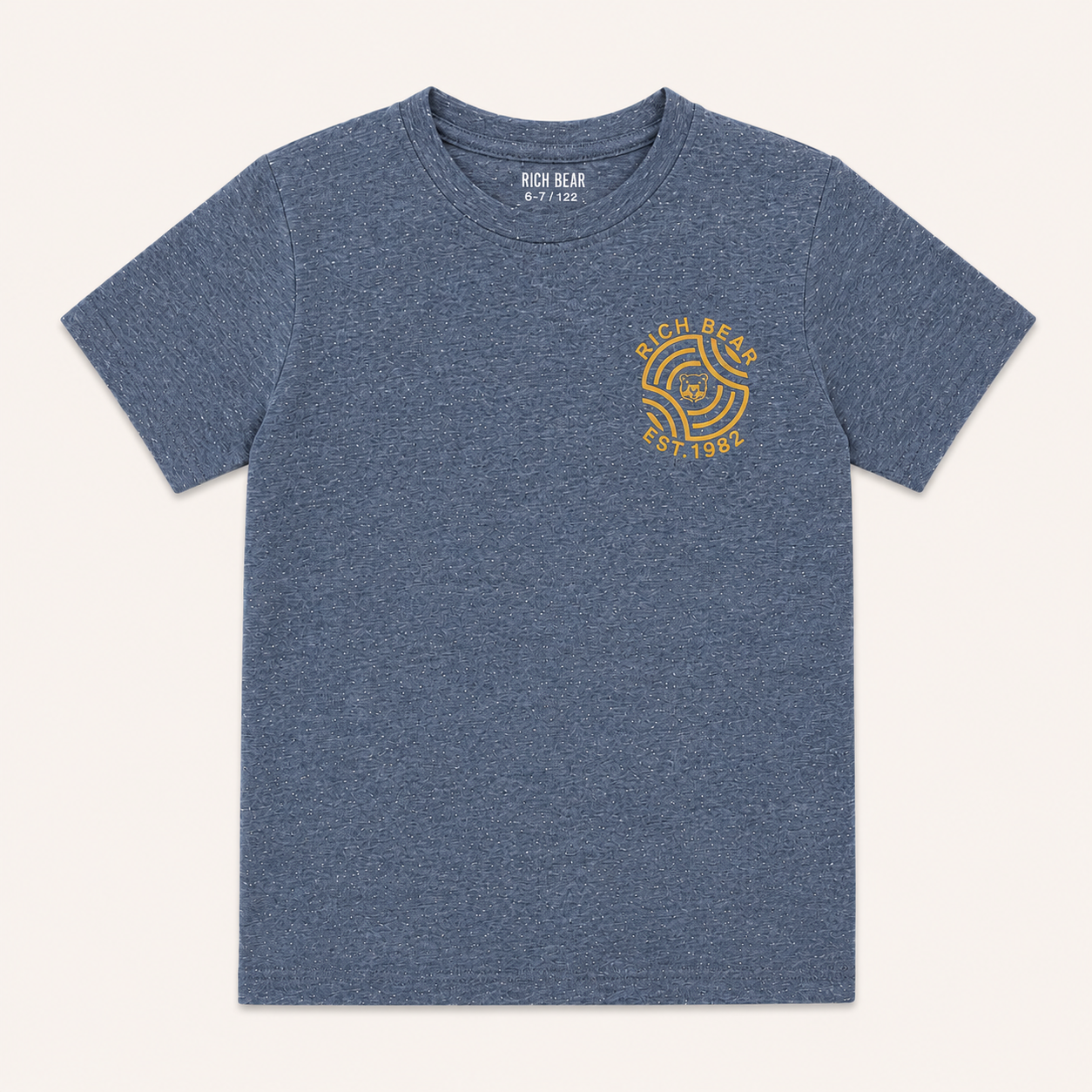 T-shirt Rich Bear Bleu Chiné Enfant