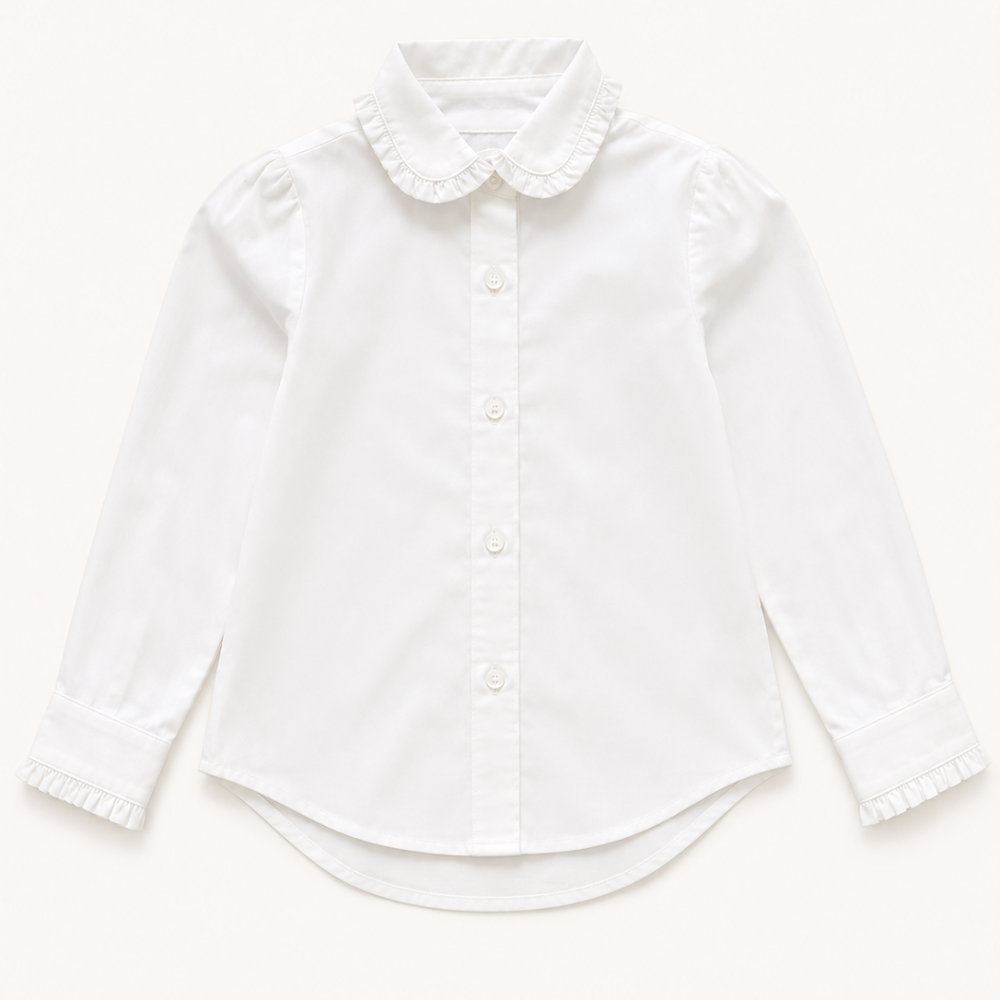 Chemise blanche col brodé