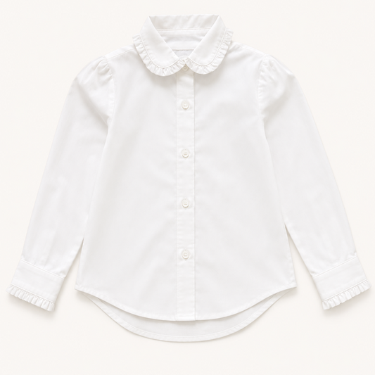 Chemise blanche col brodé