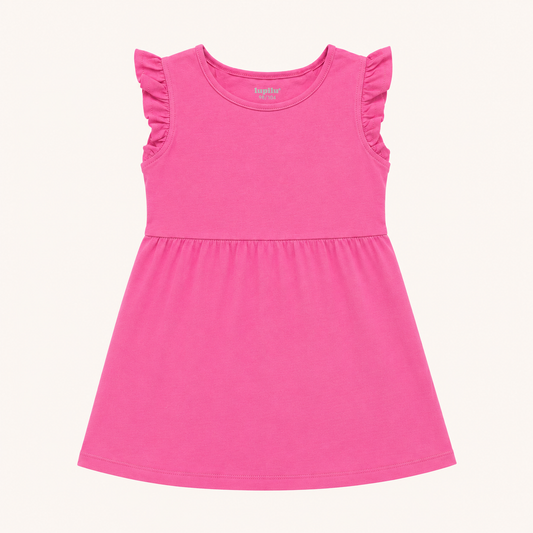 Robe rose décontracté manche volant