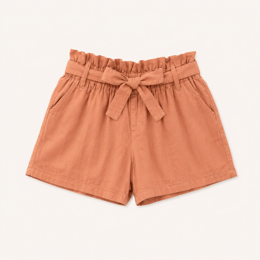 Short Fluide Paperbag Corail