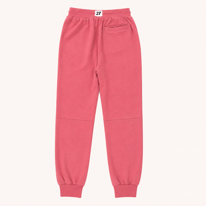 Jogging Rose Cordon Noir Style Motard avec Motif Damier – Fille 12-13 Ans