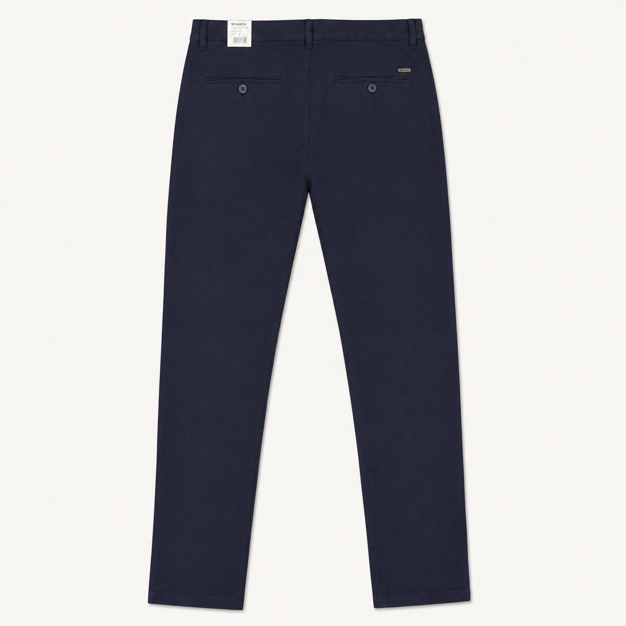 Pantalon Chino Ajusté Bleu Marine à Bandes Latérales