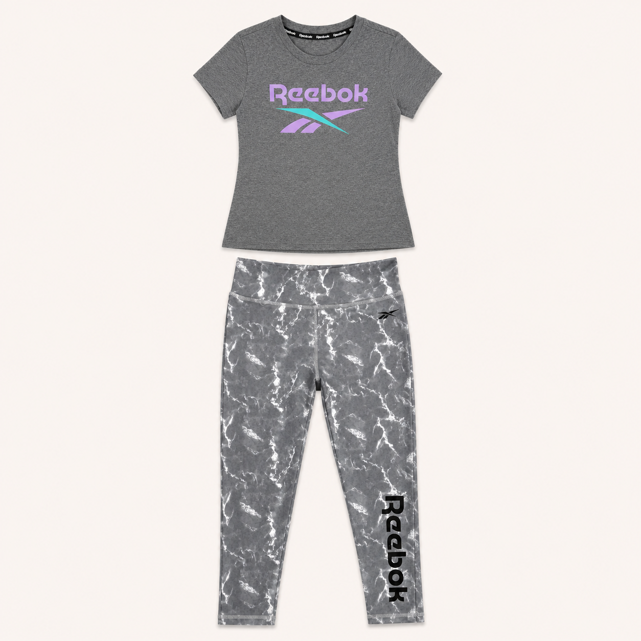 Ensemble Reebok Fille Tout Gris Marbré