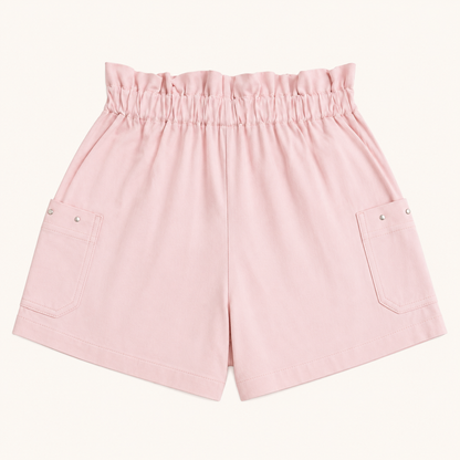 Short rose à taille paperbag et poches à rivets - Fille - Canada House