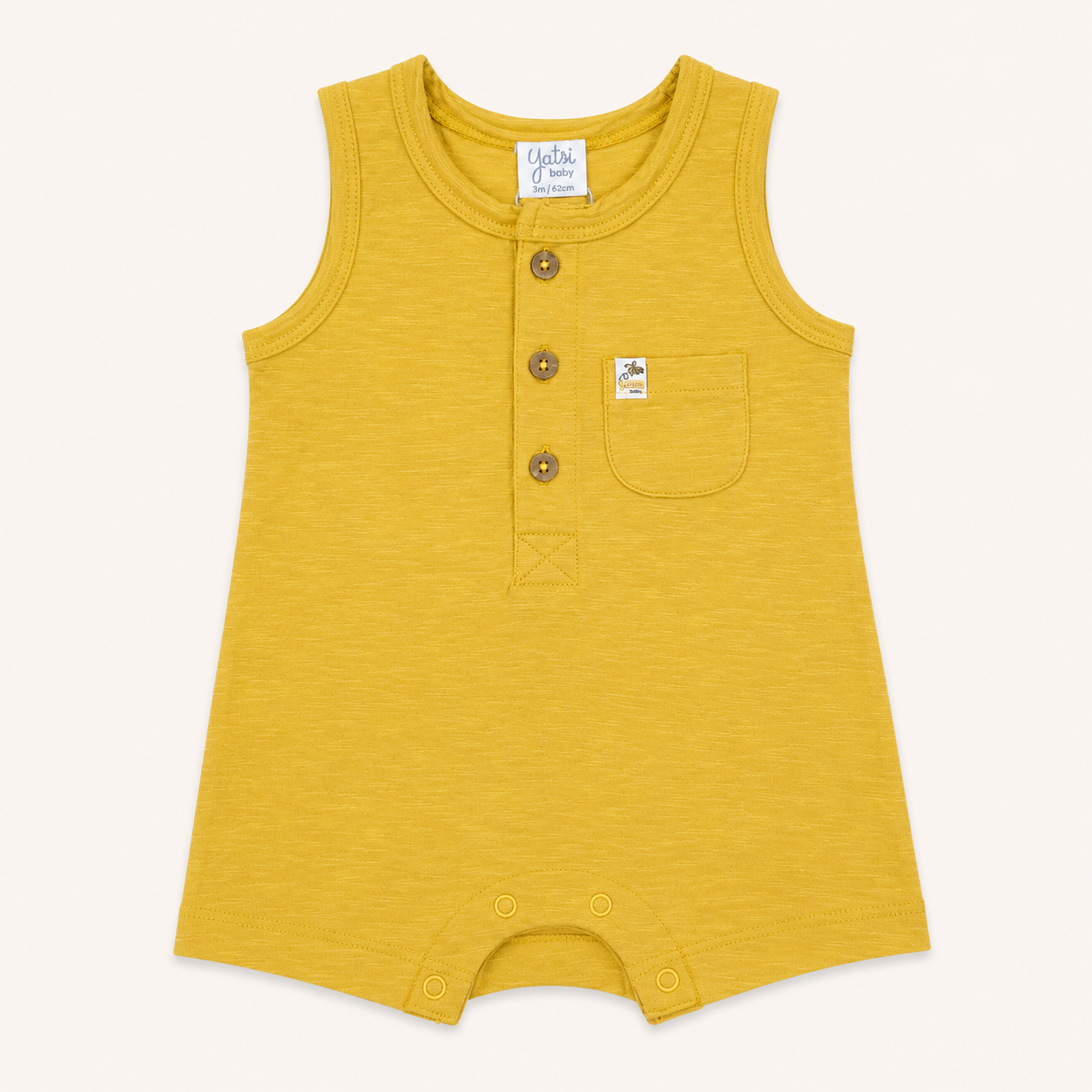 Barboteuse sans manches jaune moutarde - Bébé - Yatsi