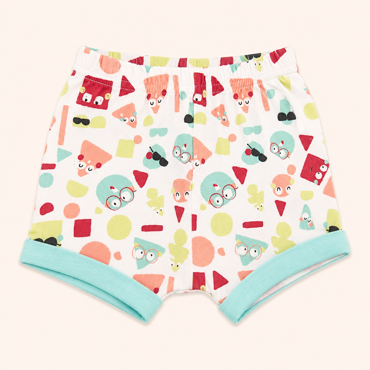 Ensemble t-shirt turquoise "Dancing" et short imprimé - Bébé