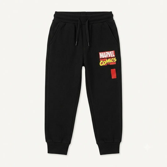 Pantalon de Jogging Enfant Noir Marvel Comics – Molleton Confort