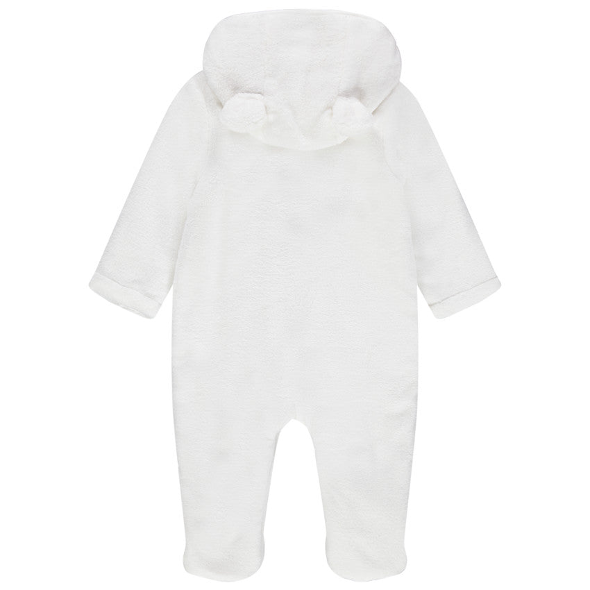 Combinaison Pilote Bébé en Fausse Fourrure Blanche - Taille Naissance