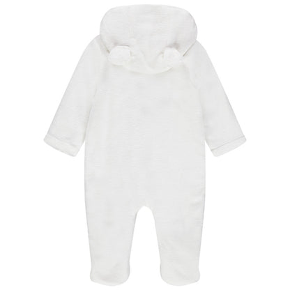 Combinaison Pilote Bébé en Fausse Fourrure Blanche - Taille Naissance