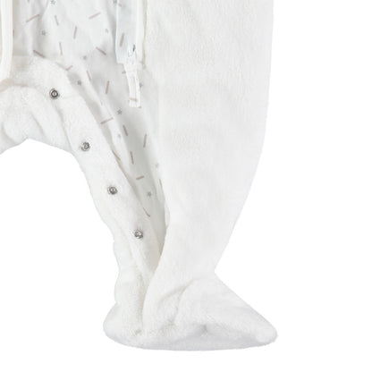 Combinaison Pilote Bébé en Fausse Fourrure Blanche - Taille Naissance