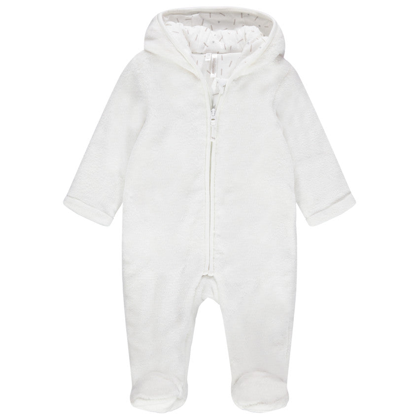 Combinaison Pilote Bébé en Fausse Fourrure Blanche - Taille Naissance