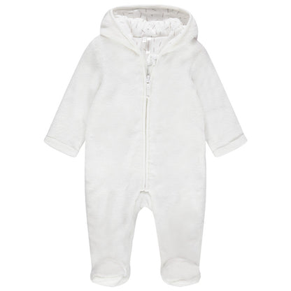 Combinaison Pilote Bébé en Fausse Fourrure Blanche - Taille Naissance