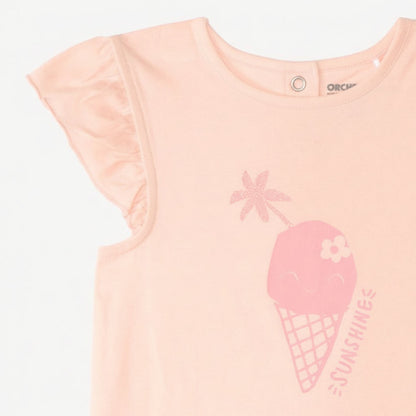 Set pyjama 2 pièces t-shirt + short pour bébé fille