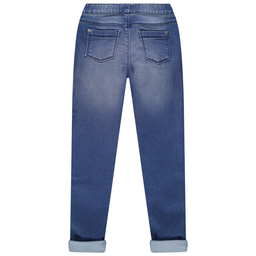 Jegging en denim stretch bleu délavé à taille élastique – Orchestra