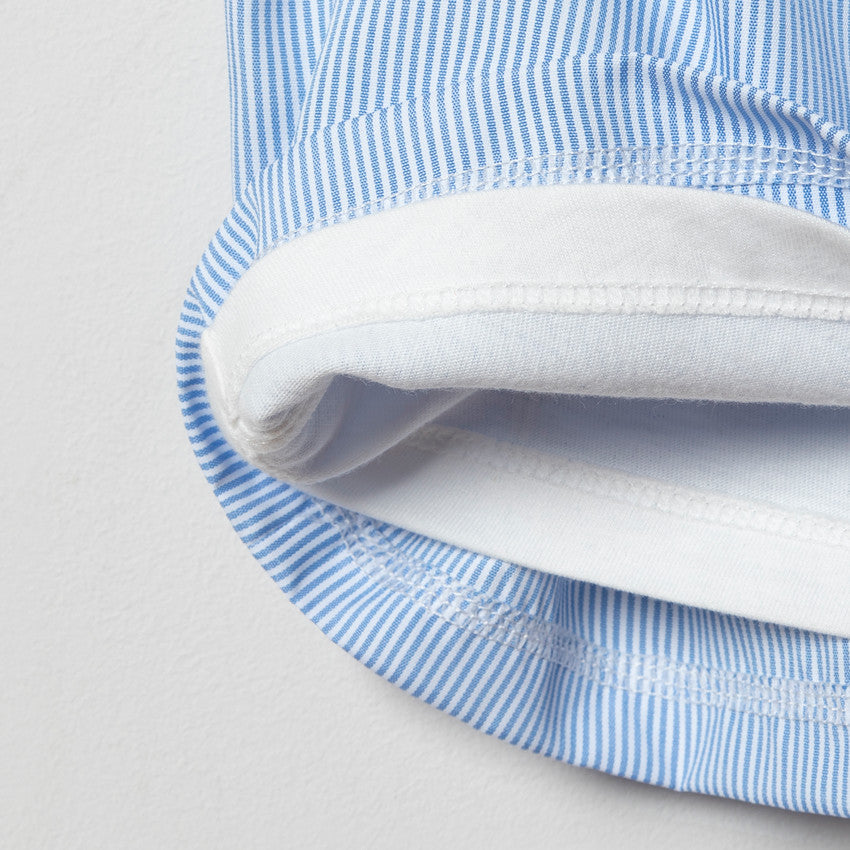 Robe 2-en-1 Effet Top en Molton Cloqué et Jupe Rayée