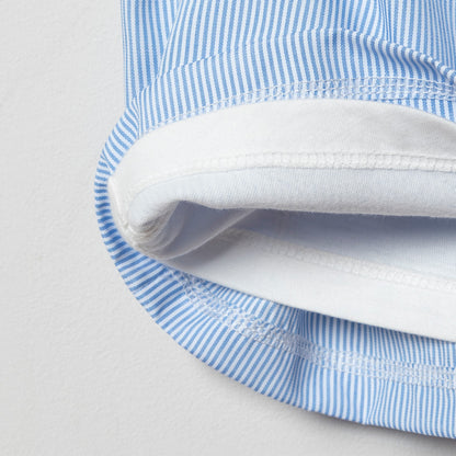 Robe 2-en-1 Effet Top en Molton Cloqué et Jupe Rayée