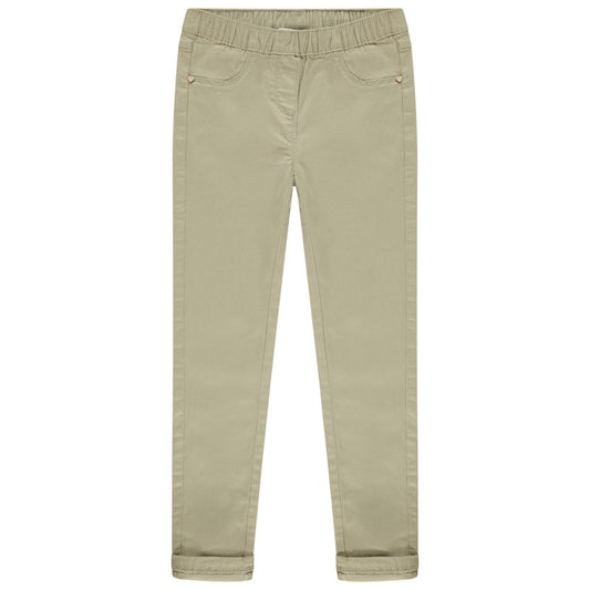 Jegging en toile stretch vert sauge à taille élastique – Orchestra