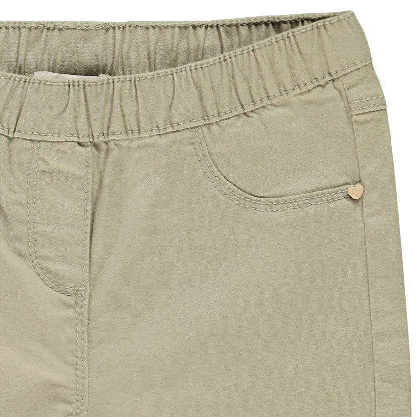 Jegging en toile stretch vert sauge à taille élastique – Orchestra