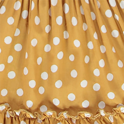 Jupe Moutarde à Pois Blancs et Ceinture Pailletée