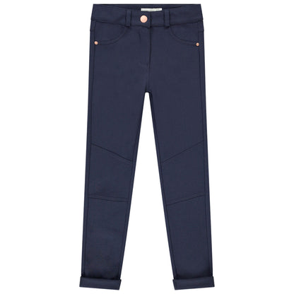 Pantalon milano uni avec empiècements aux genoux pour fille