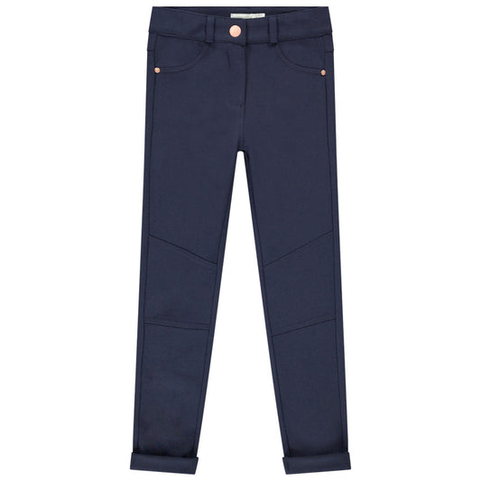 Pantalon milano uni avec empiècements aux genoux pour fille
