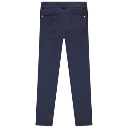 Pantalon milano uni avec empiècements aux genoux pour fille
