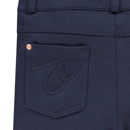 Pantalon milano uni avec empiècements aux genoux pour fille
