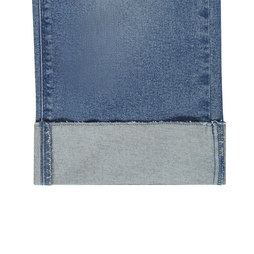 Jean denim à jambes larges avec ceinture effet tressé pour fille