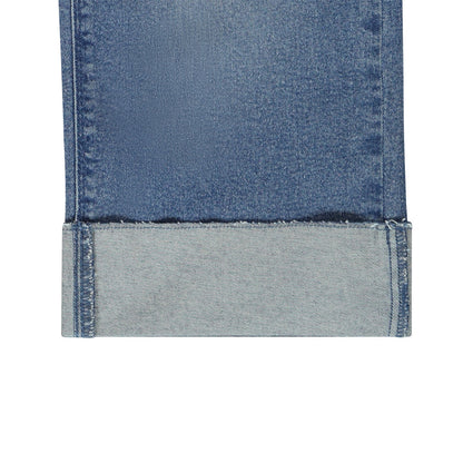 Jean denim à jambes larges avec ceinture effet tressé pour fille