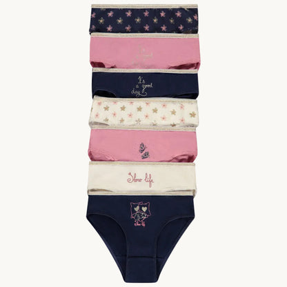 Lot de 7 culottes en jersey imprimé fantaisie pour fille