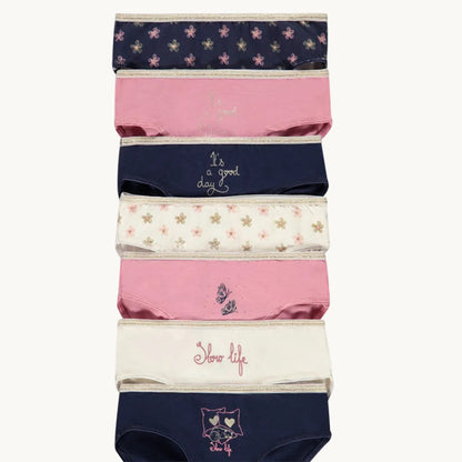 Lot de 7 culottes en jersey imprimé fantaisie pour fille