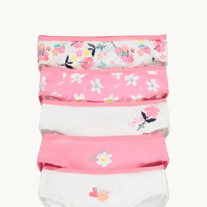 Lot de 5 culottes en jersey motifs fantaisie fleurs pour fille