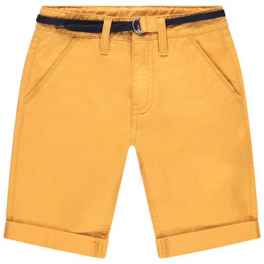 Bermuda en toile jaune moutarde avec ceinture – Orchestra