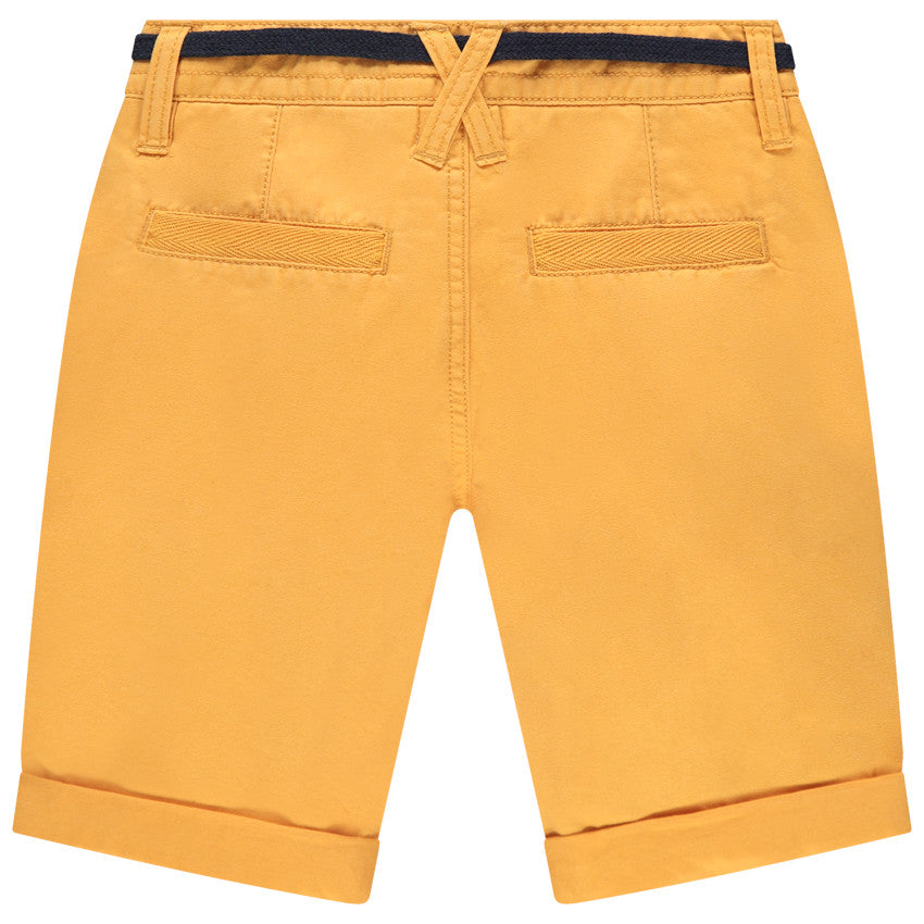 Bermuda en toile jaune moutarde avec ceinture – Orchestra