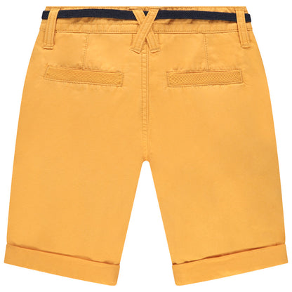Bermuda en toile jaune moutarde avec ceinture – Orchestra