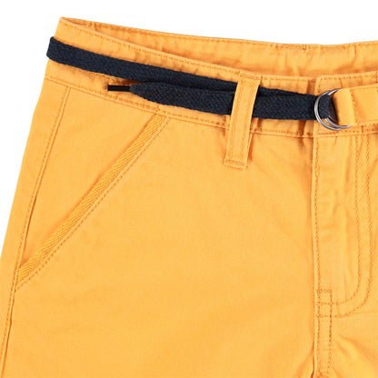 Bermuda en toile jaune moutarde avec ceinture – Orchestra