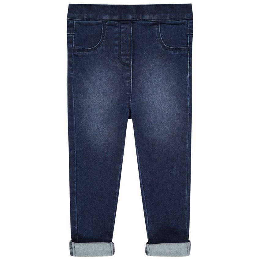 Jegging en denim stretch bleu foncé délavé – Orchestra
