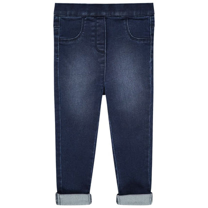 Jegging en denim stretch bleu foncé délavé – Orchestra