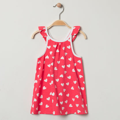 Robe imprimée à bretelles volantées pour bébé fille