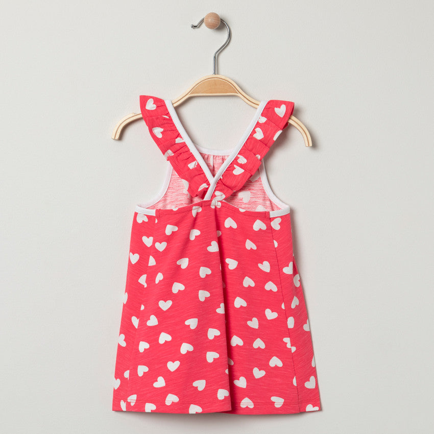 Robe imprimée à bretelles volantées pour bébé fille
