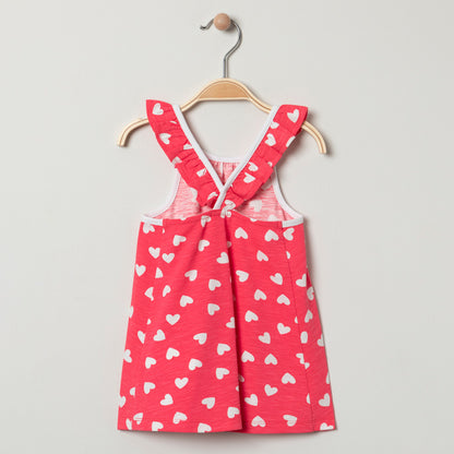Robe imprimée à bretelles volantées pour bébé fille