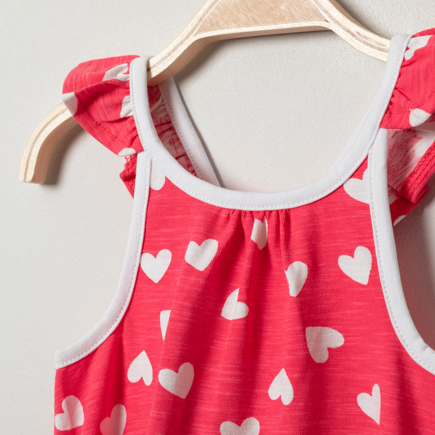 Robe imprimée à bretelles volantées pour bébé fille