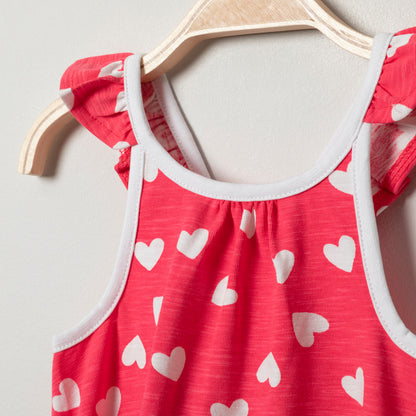 Robe imprimée à bretelles volantées pour bébé fille