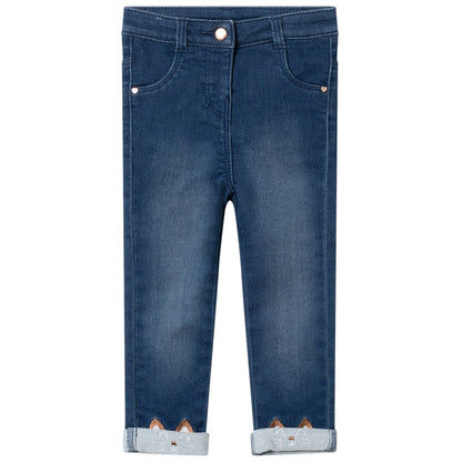 Jean slim stretch bleu moyen à revers têtes de chat – Orchestra